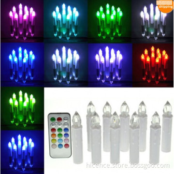 1set 10PCS Smokeless Flameless LED Light Candles Wedding Party Xmas with Remote